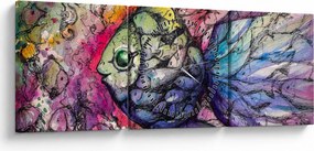Obraz - Farebná rybička (s hodinami) (90x30 cm)