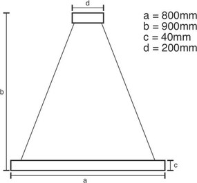 LED Stmievateľný luster na lanku LED/55W/230V 3000-6500K + diaľkové ovládanie