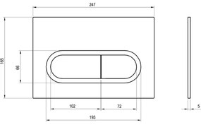 Ravak X01797 - Splachovacie tlačidlo 24,7x16,5 cm CHROME čierna