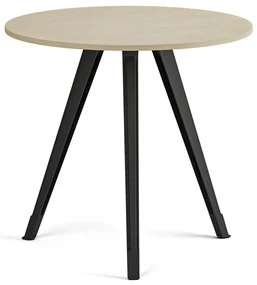 Konferenčný stôl PRIMO ZEN, priemer 80 cm, čierna podnož, breza