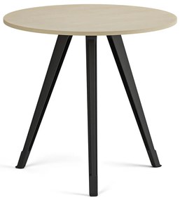 Konferenčný stôl PRIMO ZEN, priemer 80 cm, čierna podnož, breza