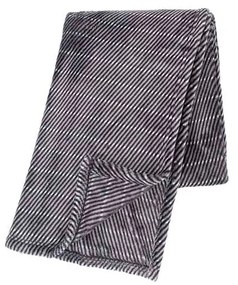 Sivá deka z mikroplyšu Tiseco Home Studio Stripes, 130 x 180 cm