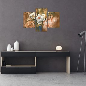 Obraz - Maľovaná kytica kvetov (90x60 cm)