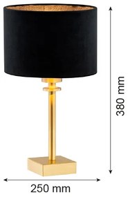 Argon 8049 - Stolná lampa ABBANO 1xE27/15W/230V mosadz/čierna