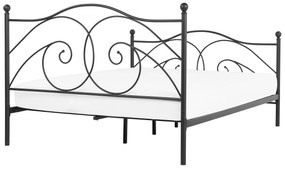 Čierna kovová posteľ s rámom 160 x 200 cm DINARD Beliani