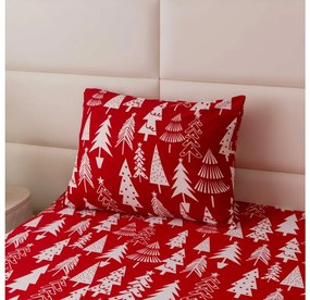 Bavlnené obliečky CHRISTMAS TREES červené Rozmer obliečky: 2 ks 70 x 90 cm | 200 x 220 cm