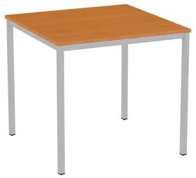 Jedálenský stôl Versys so strieborným podnožím RAL 9006, 80 x 80 x 74,3 cm, čerešňa