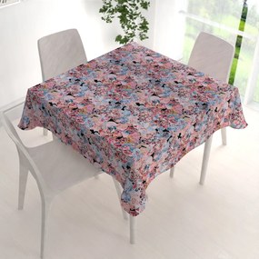 Biante Dekoračný štvorcový obrus Rongo RGP-503 Červeno-modré kvety 40x40 cm