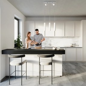 Závesné svietidlo Ring 3, 5x biele kovové tienidlo