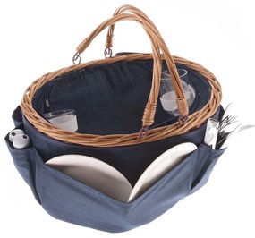 Prútený piknikový kôš pre 2 osoby s termoboxom, 40 x 30 x 21 cm, 2,17 kg