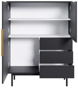 Komoda VIVALA 3D3S, čierna