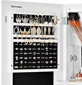 Zrkadlová skrinka na šperky Wendy biela