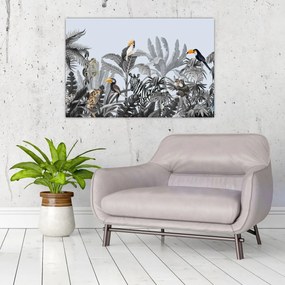 Obraz - Ilustrovaná džungľa (90x60 cm)