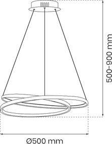 Závesné LED svietidlo Lucero, 1x LED 48w, 4000k, b
