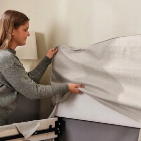 IKEA RAMNEFJALL Čalúnený rám postele, Kilanda svetlo béžová, 160 x 200 cm jednolôžkové