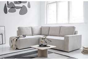 Biela menčestrová rozkladacia rohová pohovka (ľavý roh) Brave Dave – Miuform