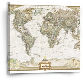 Sablio Obraz Mapa sveta - 50x50 cm