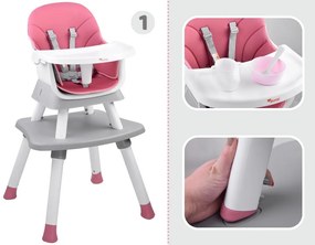 Stolička na kŕmenie set 6v1 ZA4142 - ružová