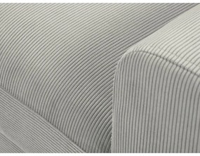 Svetlosivá menčestrová rozkladacia/s úložným priestorom rohová pohovka (ľavý roh/s leňoškou) Kyoto – Cosmopolitan Design