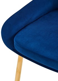 Sada 2 ks jedálenskej stoličky Elmira zamat - tmavomodrá