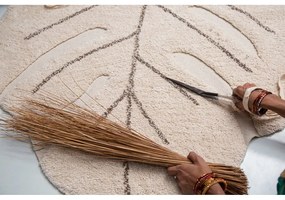 Béžový prateľný ručne tkaný bavlnený detský koberec 120x180 cm Monstera Natural – Lorena Canals