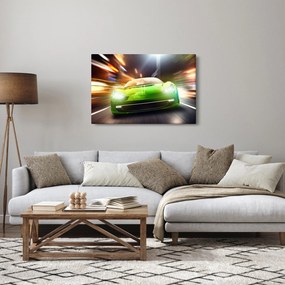 Obraz - Zelené závodné auto (90x60 cm)