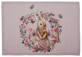 6ks bavlnené prestieranie s zajačikom Happy Bunny - 48*33 cm