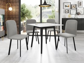 Jedálensky set so 4 stoličkami Renkiz S 85/85, Farby:: dub kraft zlatý / čierna, Dostupné poťahy: Amor Velvet 4322