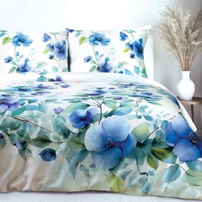 SATÉNOVÉ OBLIEČKY SATYNLOVE PREMIUM 180X200 CM, 2KS 70X80 CM KVETY