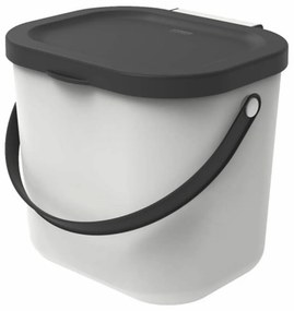 Malý odpadkový koš na bio odpad, 6l ALBULA, bílý/antracit