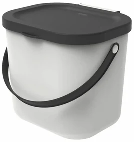 Malý odpadkový kôš na bioodpad, 6 l ALBULA, biely/antracit