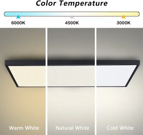 Brilagi-LED Stmievateľné kúpeľňové svietidlo FRAME SMART LED/96W/230V IP44 čierne + diaľkové ovládanie