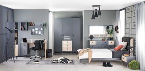 Študentská posteľ 100x200 Magnus - dub sofia/šedá