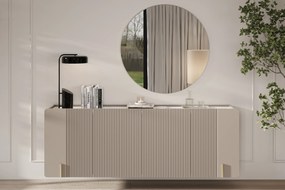 Závesná komoda Malmi 200 cm - kašmírová / crema bianca / zlatá