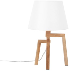 Drevená stolná lampa biela NALON Beliani