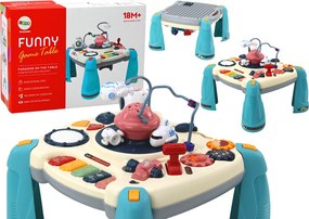 LEAN Toys Detský interaktívny vzdelávací stôl Piano Space Blue
