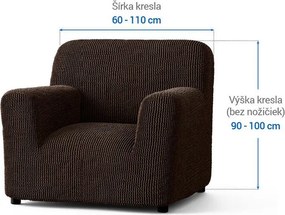 Bielastické poťahy COSTINA tabaková kreslo (š. 60 - 110 cm)