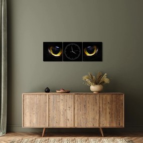 Obraz - Mačacie oči (s hodinami) (90x30 cm)