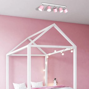 Bodové svietidlo Dixie, 5x ružové kovové tienidlo, w/ch