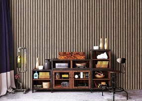 Samolepiace tapety 45 cm x 10 m IMPOL TRADE 9603 3D lamely dub na tmavom podklade Samolepiace tapety