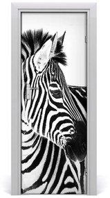 Samolepiace fototapety na dvere Zebra v snehu 95x205 cm