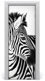 Samolepiace fototapety na dvere Zebra v snehu 85x205 cm