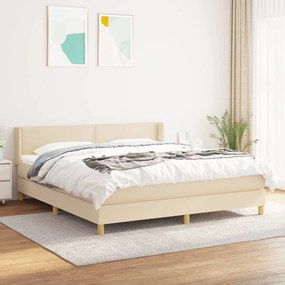 Posteľný rám boxspring s matracom krémový 180x200 cm látka 3130214