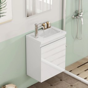 Závesná skrinka s umývadlom Houseland Elara 40 cm biela