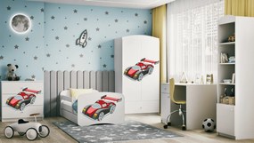 Detská posteľ Babydreams závodné auto biela