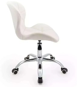 LuxuryForm DESIGN Stolička LIVIO VELUR na striebornej podstave s kolieskami - biela