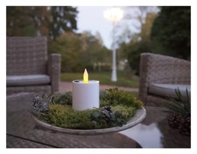 Biela vonkajšia solárna LED sviečka Star Trading Saul, výška 7,3 cm