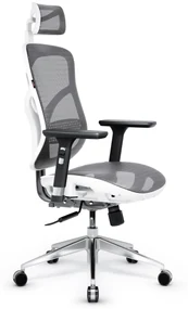 Kancelárska ergonomická stolička Diablo V-Basic, bielo-šedá