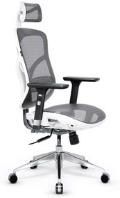 Kancelárska ergonomická stolička DIABLO V-BASIC: bielo-šedá Diablochairs