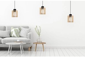 Závesné svietidlo Timber 7, 1x drevené tienidlo